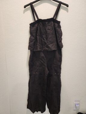 XCVI  Women’s Black Wide-Leg Linen Jumpsuit
